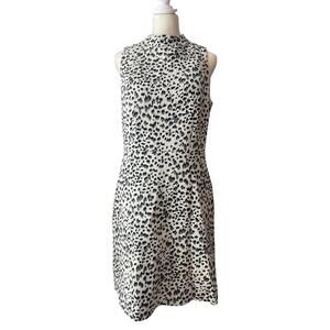 Loft size 6 Women’s Snow Leopard Print Cream Dress